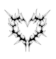 a heart shaped tattoo design on a white background