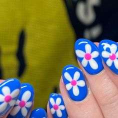 Georgia Cotterill on Instagram: "dopamine nails to get us through the last week of Jan *phase 1*" Game Nails, Funky Purple Nails, Dopamine Nails, Smile Flower Nails, 60s Nail Art, Fun Simple Nails, Murakami Flower Nails Short, Trippy Nail Art Short, Cute Trippy Nails