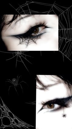 #goth #gothmakeup #makeup #gothgirl Gothic Makeup Looks, Spiderweb Eyeliner, Goth Eyeliner, Goth Pfp, Music Makeup, Halloween Rave