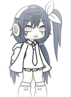 an anime character with headphones on