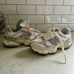 Size 36. In Between Sizes So My Loss Is Your Gain. Sought After Color Combination. “Rain Cloud With Castlerock And White.” New Balance 9060, Pretty Shoes Sneakers, Rain Cloud, Rain Clouds, Shoes Brand, New Balance Shoes, Pretty Shoes, Color Combination, Shoe Brands