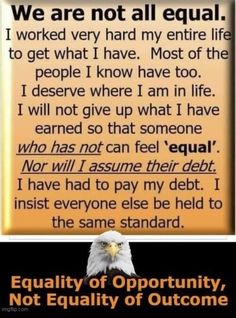 an eagle with the words, we are not all equal