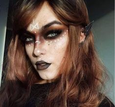 Huntress Makeup, Elven Makeup, Faerie Makeup, Dark Fairy Makeup, Best Halloween Costumes Ever, Creepy Halloween Makeup, Witch Makeup, Face Paint Makeup