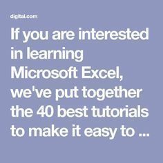 the text reads if you are interested in learning microsoft excel, we've put together the