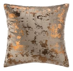 Shimmering and stylish, this Edmee Pillow is a chic addition to any contemporary dcor. A blend of cotton and viscose yarns create an indulgently soft backdrop for its distressed metallic detailing, making Edmee a modern masterpiece that shines in any setting.For over 100 years, SAFAVIEH has set the standard for finely crafted rugs and home furnishings. From coveted fresh and trendy designs to timeless heirloom-quality pieces, expressing your unique personal style has never been easier. Begin your rug, furniture, lighting, outdoor, and home decor search and discover over 100,000 SAFAVIEH products today. Nature Crafting, Metallic Pillow, Damask Pillows, Brown Copper, Modern Throw Pillows, Velvet Throw, Velvet Throw Pillows, Contemporary Living Room, Cotton Throw Pillow