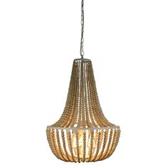 Cascara Bead Pendant Light 3Lt in Natural Bollard Lighting, Solar String Lights, Deck Lighting, Touch Lamp, 3 Light Pendant, Wood Shades, Ceiling Canopy, Crystal Light