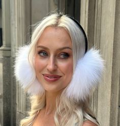 ABOUT THIS ITEM: Introducing our luxurious White Real Fox Fur Earmuffs, a must-have accessory for winter! Made from 100% upcycled natural fur, these earmuffs are stunning! With a plush mix of natural Fox Fur covering the ears and soft velvet on the band, they provide the perfect blend of elegance, comfort, and warmth. These earmuffs are designed for all-day wear without any pressure on your head or ears. They're incredibly warm and fluffy, perfect for chilly days when you want to stay cozy and s White Fur Earmuffs, Fluffy Winter Hat, Fur Earmuffs, Winter Event, Leather Skin, White Fur, Functional Accessories, Earmuffs, Best Christmas