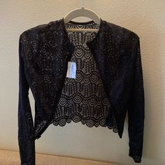 Black Lace Windsor Cardigan. Never Been Worn And With Tags. Elegant Black Cardigan For Night Out, Black Spring Party Cardigan, Spring Party Black Cardigan, Lace Cardigan, Windsor, Black Lace, Womens Tops, Tags, Lace