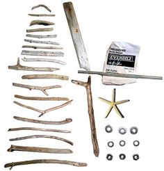 the tools are laid out and ready to be used for making driftwood sculptures or crafts