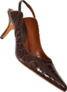 Brown Leather Heels With Crocodile Pattern, Fitted Leather Heels With Crocodile Pattern, High Heels With Crocodile Pattern Leather, Formal Leather Heels With Crocodile Pattern, High Heel Leather Heels With Crocodile Pattern, Evening Leather Heels With Crocodile Pattern, Vintage High Heels, Brown High Heels, Heels Brown