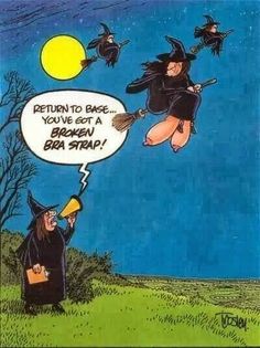 Funny Halloween Jokes, Mike Bailey, Halloween Jokes, Funny Cartoon Pictures, Pinterest Humor, Funny Cartoons Jokes, A Broom, Funny Cartoon Quotes, Halloween Quotes