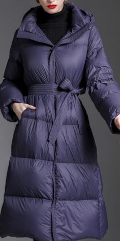 Waist Line Long Hooded Women Loose Winter Jacket Winter Women Down Coat