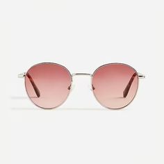 New With Tag J. Crew Round Wire-Frame Sunglasses Color: Silver Pink With An Ultraclassic Take On The Round Frame, These Sunnies Will Make A Fun Addition To Your Rotation. Stainless Steel/Acetate/Brass Frame. Allyl Diglycol Carbonate Lenses Item Bj738 #1160/1111a Trendy Silver Round Frame Sunglasses, Silver Round Frame Sunglasses With Metal Frame, Silver Round Frame Metal Sunglasses, Silver Sunglasses With Gradient Round Frame, Silver Sunglasses With Gradient Lenses And Round Frame, Wire Frame Sunglasses, Colorful Frames, Fancy Dinner, Wire Frame