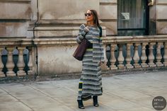 STYLE DU MONDE| Street Style Street Fashion Photos Chloe Harrouche, Knit Maxi Skirt, Hem Skirt