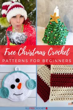 crochet christmas tree patterns for beginners to make them look like snowmen