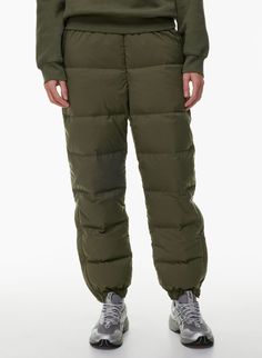 THE SUPER PUFF™ PANT | Aritzia Functional Nylon Parachute Pants For Winter, Sporty Solid Cargo Pants For Winter, Sporty Cargo Pants For Winter, Winter Nylon Parachute Pants With Pockets, Winter Outdoor Parachute Pants With Side Pockets, Winter Solid Color Relaxed Fit Parachute Pants, Winter Nylon Bottoms With Side Pockets, Sporty Winter Nylon Bottoms, Winter Nylon Cargo Pants For Outdoor Activities