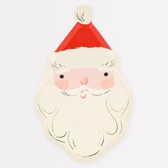 a paper santa claus ornament on a white background