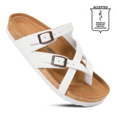 Aerothotic - Celestis Strappy Sandals-Footwear - Aerothotic: Original Orthotic Comfort Sandals Arch Support Sandals Woman, Arch Support Sandals, Supportive Sandals, Fashion Feminine, Walking Sandals, Sandals White, Leisure Activities, Round Toe Heels, Fashion Sandals