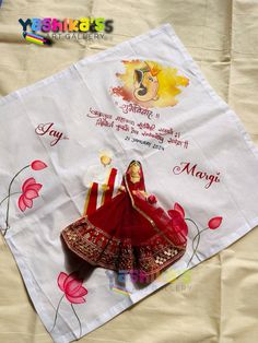 Handmade wedding hanky Hanky Decoration Ideas, Blouse Painting, Steel Life, Clothes Painting, Wedding Decor Photos, Hand Work Design, Wedding Hankies, Wedding Gifts Packaging