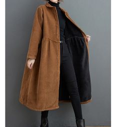 Corduroy Top, Loose Dresses, Long Coat Women, Coat For Women, Long Trench, Long Trench Coat, Women Jacket, Hooded Parka, Trench Coats Women