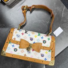 Louis Vuitton LOUIS VUITTON Takashi Murakami I Miss You White Shoulder Pochette Bag Louis Vuitton Takashi Murakami, Louis Vuitton Multicolor, Takashi Murakami, Bags Luxury, Mini Bags, Designer Bags, I Miss You, I Missed, Miss You