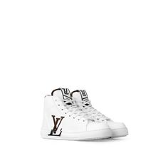 Products by Louis Vuitton:  Charlie Sneaker Boot Luxury Rubber Heel Cap Lace-up Sneakers, Luxury Lace-up Sneakers With Rubber Heel Cap, Luxury Sneakers With Rubber Heel Cap And Round Toe, Luxury High-top Sneakers With Leather Sole And Round Toe, Luxury White Sneakers With Rubber Heel Cap, Luxury High-top Lace-up Sneakers With Logo, Luxury Lace-up High-top Sneakers With Logo, Luxury Custom High-top Sneakers, Luxury High-top Sneakers Medium Fit