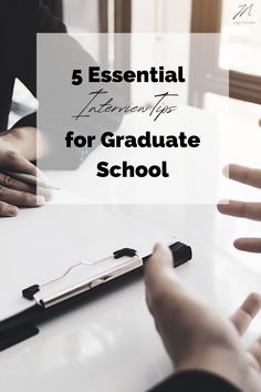 people sitting at a table with the words 5 essential tips for graduate school