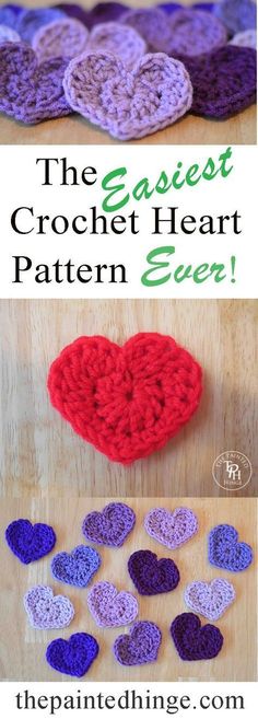 the crochet heart pattern is easy to make