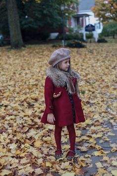 Petite Maison Kids. Luxurious garnet color wool coat with natural fur trim. Black satin neck tie, decorative buttons closure, faux pockets with gold embroidery. Fits true to size. 100% Wool. Fully lined with satin lining. Collar is not detachable.