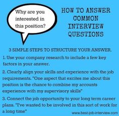 a blue poster with the words, how are you interested in this interview question?