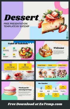 the dessert powerpoint presentation is ready to be used for presentations, presentations and presentations