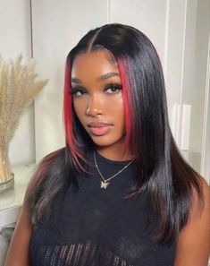 Dope Hairstyles, Protective Hairstyles, Black Women Hairstyles, Red And Black, Hair Looks, Lace Wigs