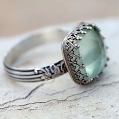 Vintage Silver Big Stone Ring For Women Fashion Boho Bohemian Jewelry New Hot Thai Silver Square Square Crystal Rings Luxury Rings, Engagement Jewelry, Rings Simple, Schmuck Design, Cocktail Rings, Vintage Design, Ring Verlobung, Tiara, Anklets