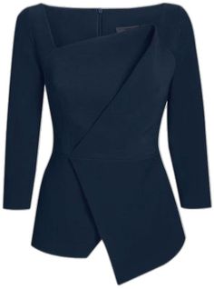 SAFIYAA-Lilian Top - Midnight Navy- Navy Fitted Tops For Workwear, Elegant Long Sleeve Navy Tops, Elegant Navy Long Sleeve Tops, Navy Elegant Long Sleeve Tops, Fitted Long Sleeve Navy Top, Chic Navy Tops For Party, Navy Fitted Long Sleeve Top, Chic Navy Top For Party, Chic Navy Fitted Tops