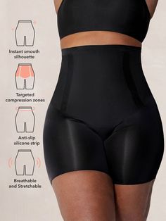 Say goodbye to unflattering bulges and hello to a smooth, sleek silhouette with the most comfortable shaping shorts! The Everyday High-Waisted Shaper Shorts enhances your shape to flaunt a flattering silhouette. The targeted shaping bonded panels shape and smooth your tummy and hips, and the silicone strip at the waist prevents rolling and riding. The laser-cut leg seams provide a seamless look under your tightest-fitting dresses, jeans, pants and more. Targeted Tummy & Waist Shaping Sleek Side Panels for Squeeze-Free Slimming Buttery Soft & Stretchy Fabric: You’ll forget you’re wearing them. Stay-Put Silicone Strip and Flexible Boning: No more rolling or riding up! Seamless Look Under Any Outfit 24/7 Wearability: Crafted for all-day comfort, perfect for any occasion. Shaping Shorts, Shaper Panty, Tight Fitted Dresses, Shoes Hack, Girdles, Get Ripped, Side Panels, Stretchy Fabric, High Waisted Shorts