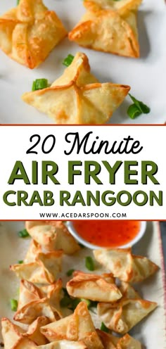 air fryer crab rangoon is an easy appetizer to make at home