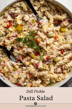 the pasta salad is ready to be eaten