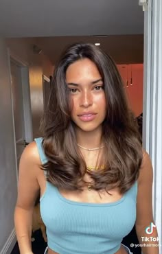 Hair Cites For Medium Hair, Peekaboo Caramel Hair, Gianna Scolamiero Hair, Brown Midlength Haircuts, Dark Hair On Fair Skin, Medium Length Brown Hair Layers, 90s Blowout Haircut Medium, Shoulder Length Haircut With Layers And Curtain Bangs, Medium Length Haircut Blowout