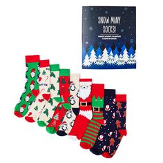 Unisex 9 Day Advent Calendar Socks Gift Set Fits Mens and Ladies UK - 6 -11 9 Pairs of Cotton Rich Socks in a Gift Box Dimensions (In Packaging): 10 x 10 x 11 cm Fibre Composition: Santa and Elf Sock: 79% Cotton, 20% Polyamide, 1% Elastane Holly, Penguin & Cracker Sock: 55% Cotton, 24% Polyamide, 20% Polyester, 2% Elastane Tree, Gingerbreadman, Gonk and Repeating Santa:  75% Cotton, 24% Polyamide, 1% Elastane Novelty Winter Socks For Gift, Novelty Christmas Gift Socks, Elf Socks, Socks Advent Calendar, Advent Calendar Gifts, Christmas. Womens Socks, Premium Gift, Sock Gifts, Novelty Gifts