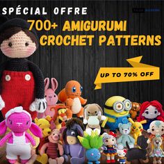 an advertisement for crochet toys with the words special offer in front of it