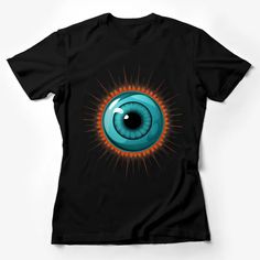 Eye-catching Blue Eye Graphic T-Shirt, Unique Eyeball Design, Bold Fashion Statement Tee Female T-Shirt Custom graphic T-Shirt.Customize your color Blue Sublimation Print Tops For Fans, Blue Pre-shrunk T-shirt For Fan Merchandise, Blue Pre-shrunk Crew Neck Sublimation Design, Blue Graphic Tee With Sublimation Design, Blue Fan Apparel T-shirt With Screen Print, Blue Short Sleeve Graphic Tee With Sublimation Design, Blue Crew Neck T-shirt For Fan Merchandise, Eyeball Design, Eye Graphic