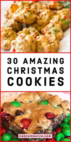 christmas cookies with text overlay that reads 30 amazing christmas cookies