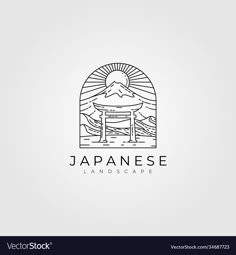 the japanese landscape logo design is suitable for use on many products and services such as clothing