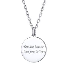 PRICES MAY VARY. Cute Disc Coin Necklace.Dimension: 0.59"x0.59"(15mm),thickness:1.2mm.Material: pure 925 sterling silver, good to health. Mothers Day/anniversary / back-to-school season / BFF gifts / Couple Necklaces / Boyfriend girlfriend gift: Personalize this beautiful necklace to your liking. There are a number of ways these disc /heart / dog tags necklace can be engraved. We can engrave initials, names, dates, roman numerals, short quotes, small symbols etc. on this necklace. How to customi Date Locations, Location Necklace, Small Symbols, Engraved Heart Necklace, Initial Disc Necklace, Necklaces For Men, Engraved Initials, Text For Her, Couple Necklaces