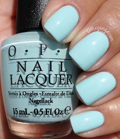 OPI Gelato On My Mind // www.kelliegonzo.com Summer Nail Polish, Blue Nail Polish, Blue Nail, Summer Nails Colors, On My Mind