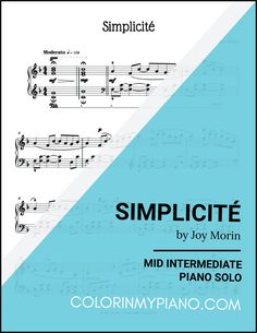 the cover for simplicite by joy morrin and midi intermediaate piano solo