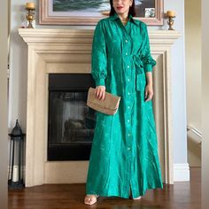 Vintage Emerald Green 100% Silk Long Sleeve Dress In Size 16 With Belt Very Elegantly Pretty Silk Dress Excellent Pre Owned Condition Pls. Refer To The Photos Silk Long Sleeve Dress, Silk Dress, Emerald Green, Sleeve Dress, Vintage Dresses, Size 16, Emerald, The 100, Long Sleeve Dress