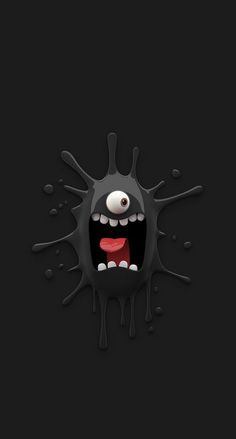 an image of a cartoon character with its mouth open and eyes wide open in the dark