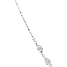 Indulge in luxury with our exquisite Luscious Lariat Diamond Necklace. Adorned with clusters made up of 5 1/3 carats in round brilliant diamonds all set in 14 karat gold, this elegant drop necklace exudes sophistication. Elevate any ensemble with this timeless piece and sparkle from every angle. Elegant White Gold Lariat Necklace With Diamond Cut, Elegant Lariat Necklace With 17 Jewels, Elegant Cubic Zirconia Lariat Necklace For Formal Occasions, Elegant White Gold Lariat Necklace With Brilliant Cut, Formal Cubic Zirconia Lariat Necklace, Elegant Lariat Necklace With Diamond Accents For Formal Occasions, Elegant Lariat Necklace With Diamond Accents For Formal Events, Elegant Formal Lariat Necklace With Diamond Accents, Formal Long Drop Diamond Necklace In Fine Jewelry Style