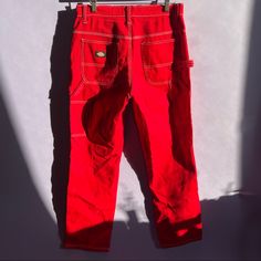 Brand New Dickies Cargo Pant Red Full-length Cotton Cargo Pants, Red Full Length Cotton Cargo Pants, High Waist Red Cotton Cargo Pants, High Waist Red Pants With Pockets, Red High Waist Pants With Pockets, Red Straight Leg Bottoms With Pockets, Red Straight Leg Pants With Pockets, Red High-waisted Pants With Pockets, Red Cargo Pants With Pockets For Spring